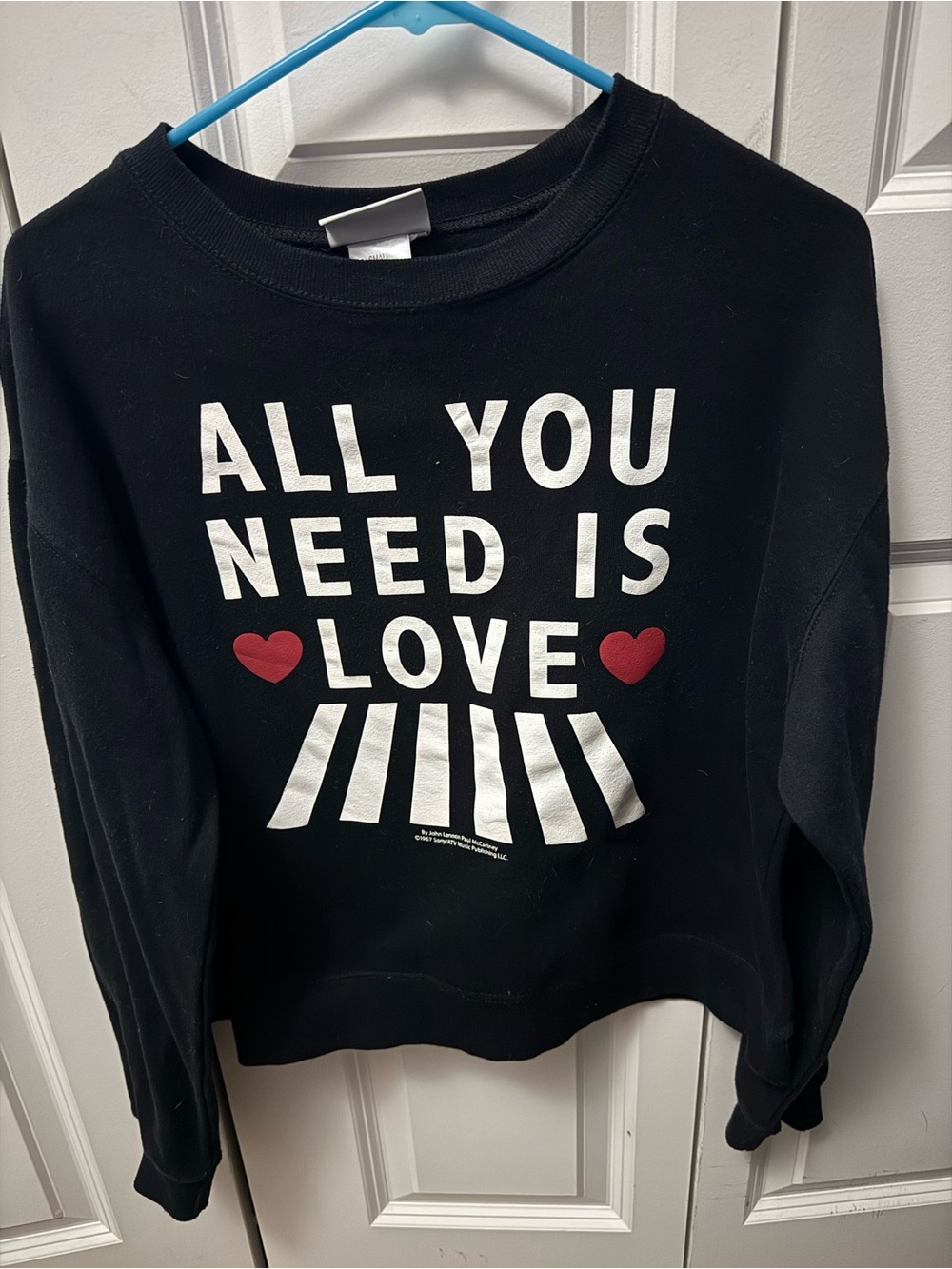 🌟4 for $20Black 'All You Need Is Love' Graphic Sweatshirt - Women's